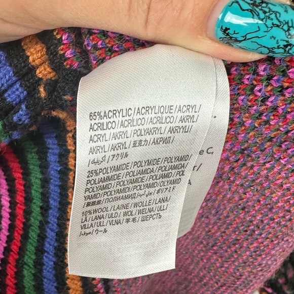 NWT Farm Rio Belted Jacquard-knit Cardigan/Coat In Rainbow Hearts sz XL - Picture 9 of 9